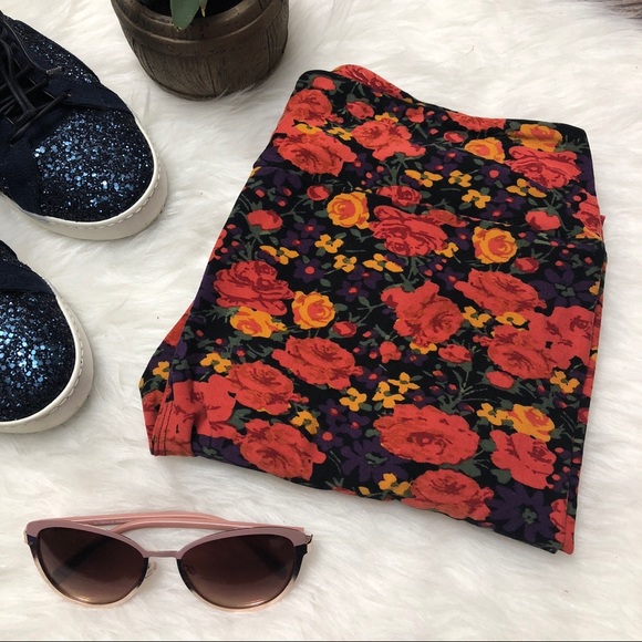 LuLaRoe Pants - LULAROE Orange Floral Leggings